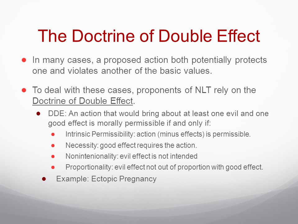 what are the 4 conditions of the principle of double effect